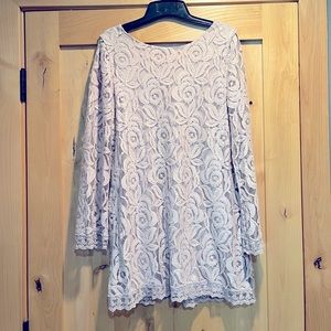 Blush Pink Lace Minidress , Size Medium